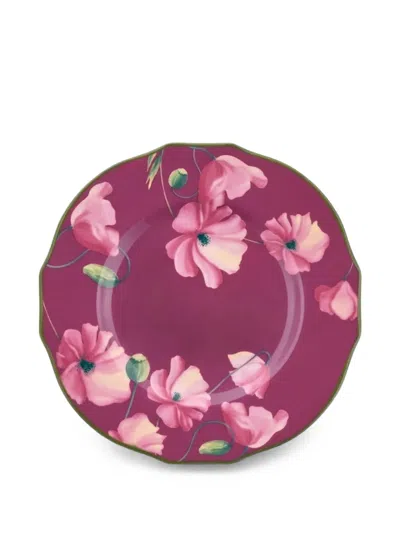 Ginori 1735 Florenza Floral-print Plate In Purple