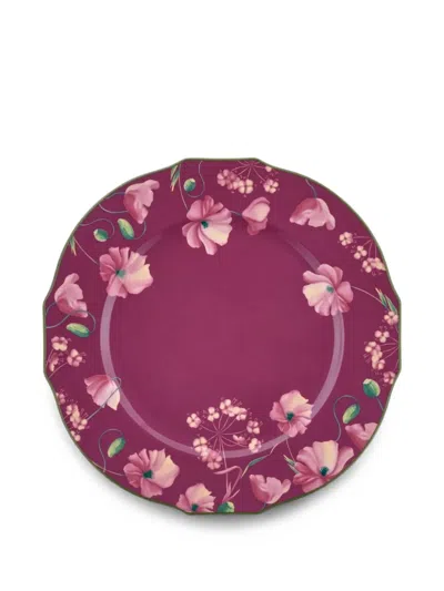 Ginori 1735 Florenza Floral-print Plate In Purple