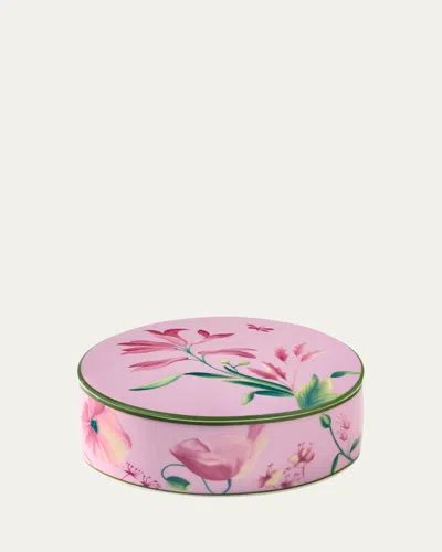 Ginori 1735 Florenza Malva Round Covered Box In Pink