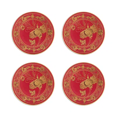 Ginori 1735 Four Piece Coaster Set In Red