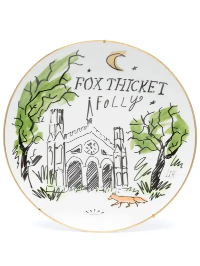 Ginori 1735 Fox Thicket Folly Porcelain Plate In White