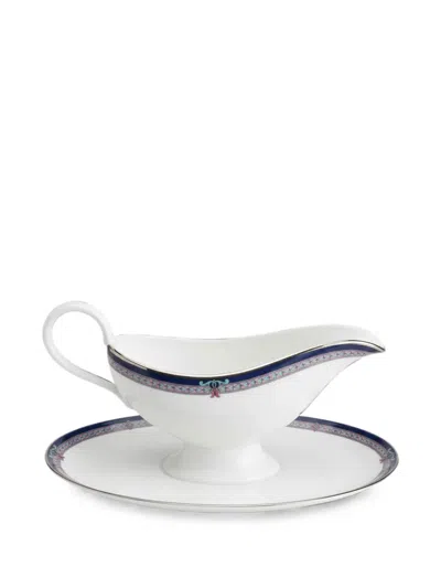 Ginori 1735 Geometric-print Gravy Boat Saucer In White