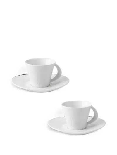 Ginori 1735 Giugiaro Tea Cups (set Of Two) In White