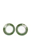 Ginori 1735 Gold-rimmed Braided-pattern Soup Plate Set (24cm) In Green