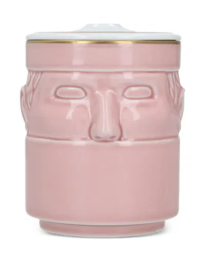 Ginori 1735 Il Seguace Flamingo Porcelain Candle Holder In Pink