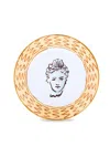 Ginori 1735 Il Viaggio Di Nettuno Head-motif Zigzag-pattern Plate In Multi