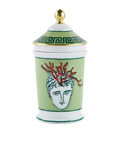Ginori 1735 Il Viaggio Di Nettuno Lidded Vase In Green
