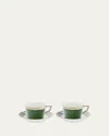 Ginori 1735 Il Viaggio Di Nettuno Luna 7.4 Oz. Teacups & Saucers, Set Of 2 In Multi