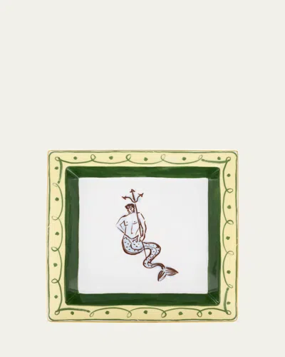 Ginori 1735 Il Viaggio Di Nettuno Oggetti Large Square Change Tray In Multi