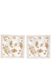 Ginori 1735 Iris-motif Placemats (set Of Two) In White