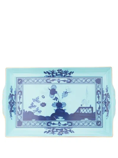 Ginori 1735 Iris Rectangular Tray (25cm X 15cm) In Blue