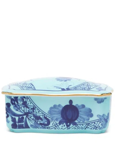 Ginori 1735 Iris Trinket Box (14.6cm X 7.2cm) In Blau