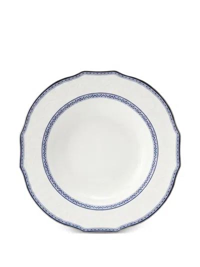 Ginori 1735 Jasmine Floral-embossed Soup Plate In White