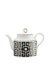 Ginori 1735 White Labirinto Nero Teapot In Pattern
