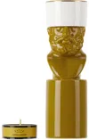 Ginori 1735 Khaki Il Letterato & Amber Lagoon Candelabra In Amber Lagoon