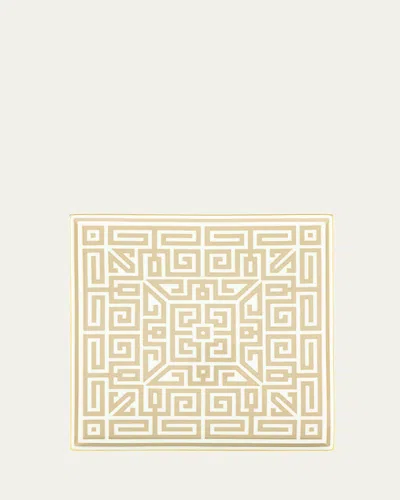 Ginori 1735 Labirinto Cachemire Vide Poche Square Plate In Brown