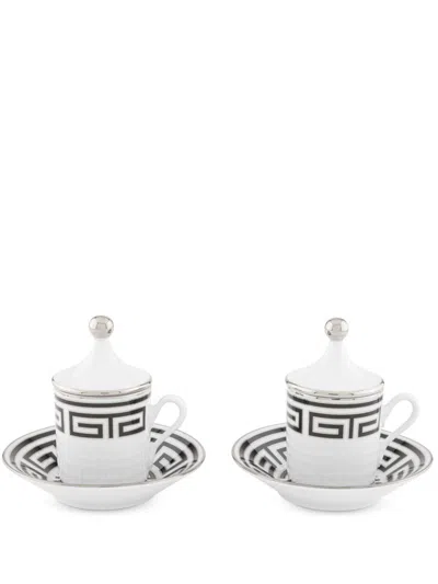 Ginori 1735 Labirinto Coffee Set (set Of Two) In Black
