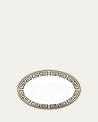 Ginori 1735 Labirinto Ebano Oval Flat Platter In White
