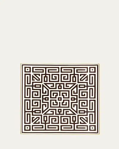 Ginori 1735 Labirinto Ebano Vide Poche Square Plate In Brown