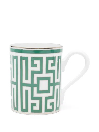 Ginori 1735 Labirinto Geometric Mug In Green