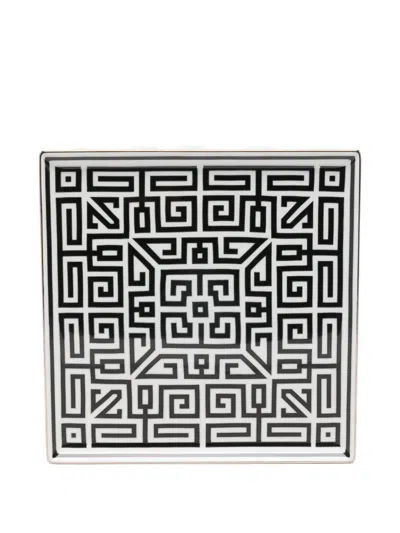 Ginori 1735 Labirinto Maze Pattern Plate In Black