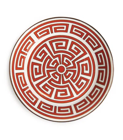 Ginori 1735 Labirinto Smeraldo Tea Saucer In Red