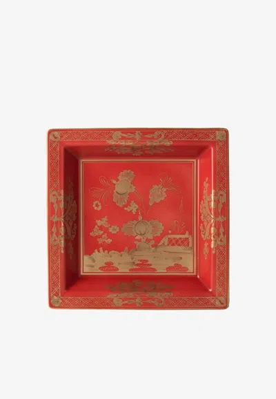 Ginori 1735 Large Oriente Italiano Change Tray In Burgundy