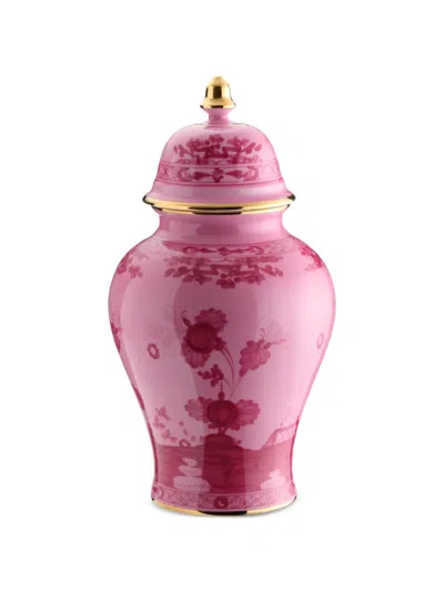 Ginori 1735 Large Oriente Italiano-motif Vase (38cm) In Pink