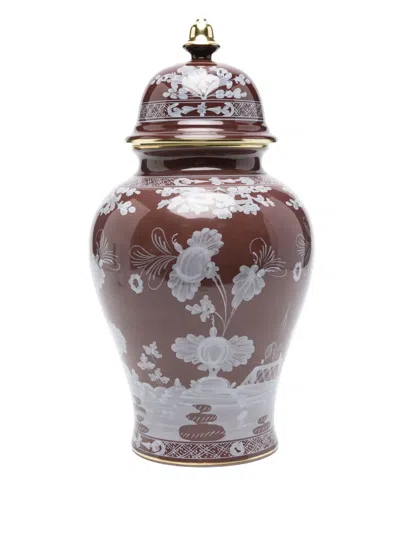 Ginori 1735 Large Potiche Vase (19.6cm) In Brown