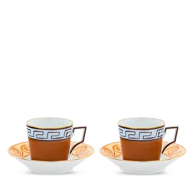 Ginori 1735 Luna Coffee Cup With Saucer, Set Of 4 In Brown