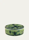 Ginori 1735 Malachite Round Covered Box In Green