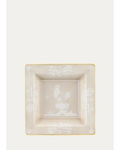 Ginori 1735 Mer Porcelain Square Tray In Neutral