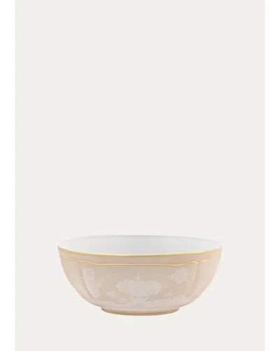 Ginori 1735 Meringa Floral Porcelain Salad Bowl In Neutral