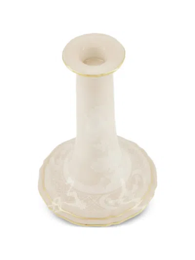 Ginori 1735 Meringa Floral-design Candle Holder In Neutral
