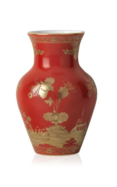 Ginori 1735 Red Oriente Italiano Ming Vase In Oirubrum