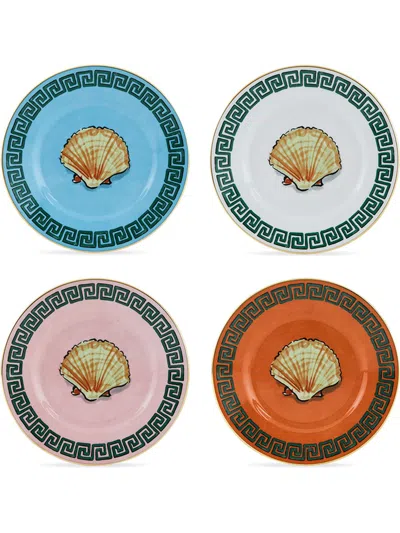 Ginori 1735 Multicolour Il Viaggio Di Nettuno Bread Plates Set In Blue