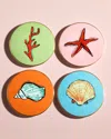 Ginori 1735 Neptune's Voyage Coasters, Set Of 4 In Multi