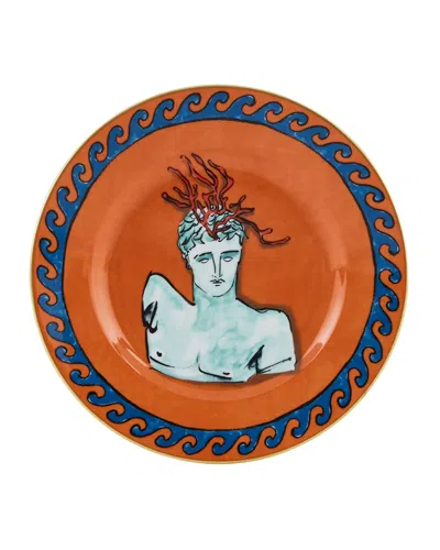 Ginori 1735 Il Viaggio Di Nettuno Dessert Plate In Orange