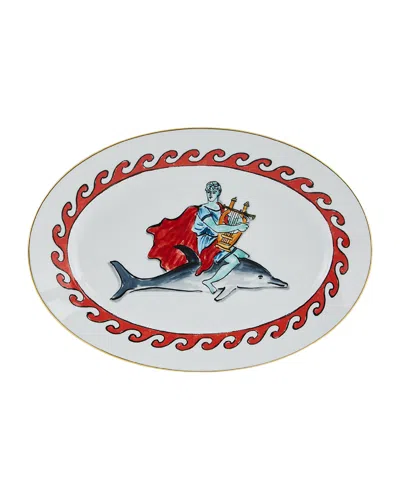 Ginori 1735 Neptune's Voyage Dolphine Platter, White In Multi