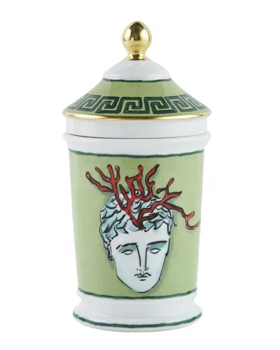 Ginori 1735 Neptune's Voyage Pharmacy Jar, Green In Multi
