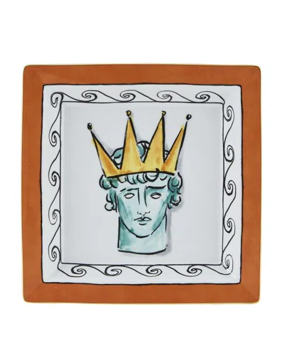 Ginori 1735 Neptune's Voyage Vide Poche Plate, Orange In Multi