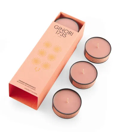 Ginori 1735 Orange Renaissance Tealight Candle Set