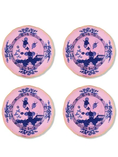 Ginori 1735 Oriente Azalea Dessert Plates Set In Pink