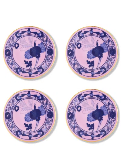 Ginori 1735 Oriente Coaster Plates (set Of Four) In Pink