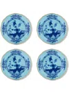 Ginori 1735 Oriente Italiano Iris Dessert Plates, Set Of 4 In Blue