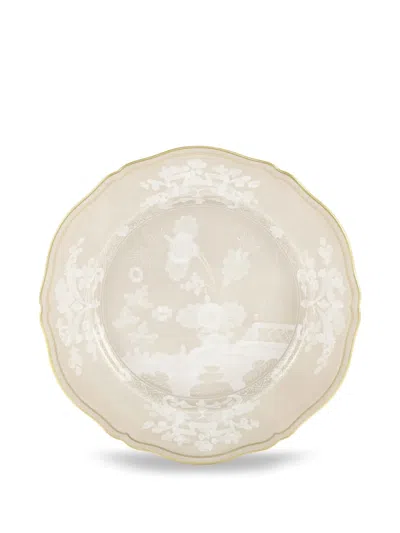 Ginori 1735 Oriente Floral-embellished Plate In Neutral