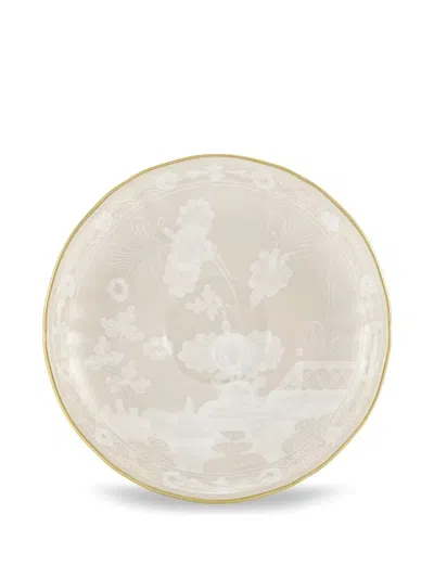 Ginori 1735 Oriente Floral-embellished Serving Bowl In Neutrals