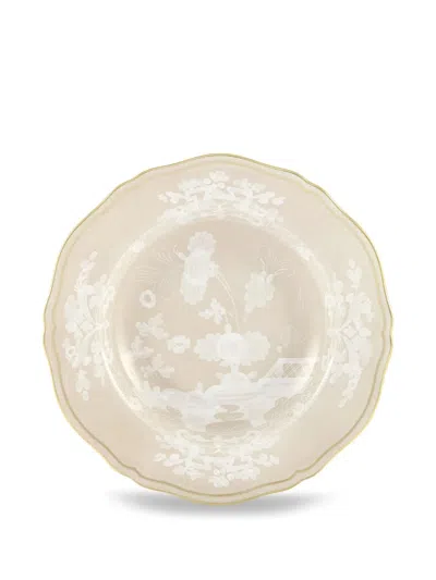 Ginori 1735 Oriente Floral-embellished Serving Plate In Neutrals