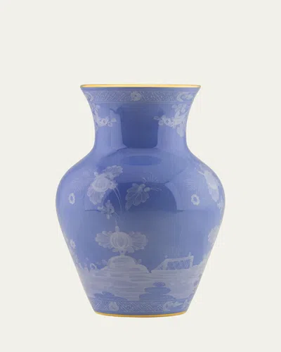Ginori 1735 Oriente Italiano 10" Ming Vase, Pervinca In Blue