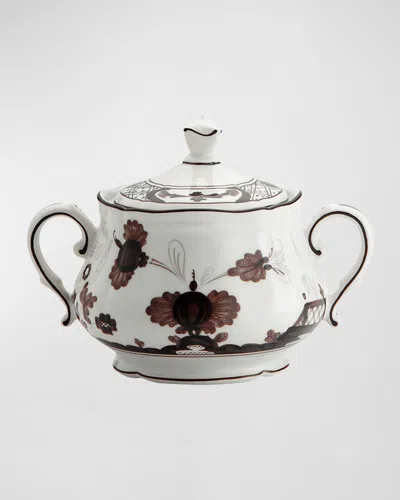 Ginori 1735 Oriente Italiano Albus Sugar Bowl In Black